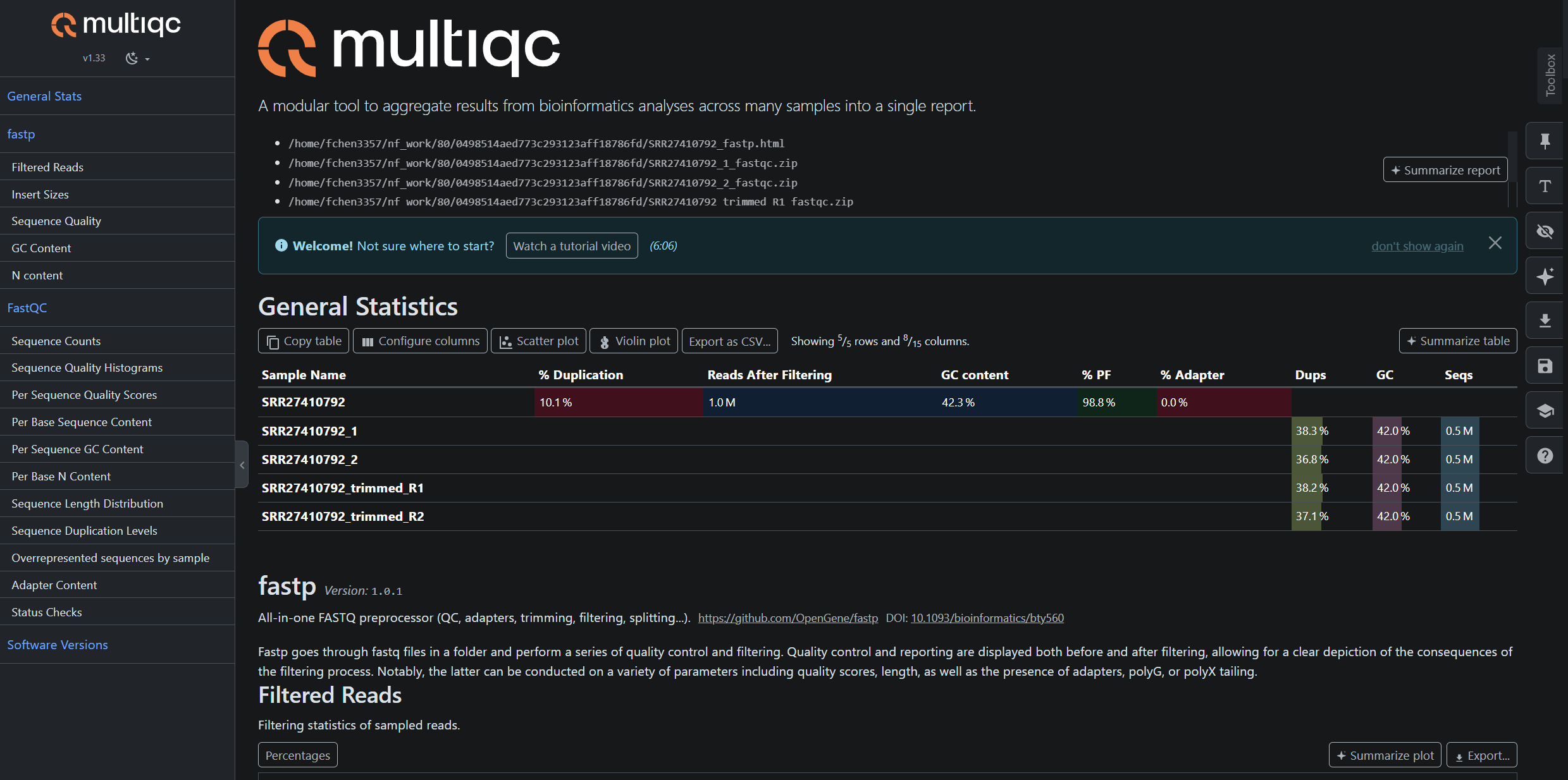 ATAC read MultiQC